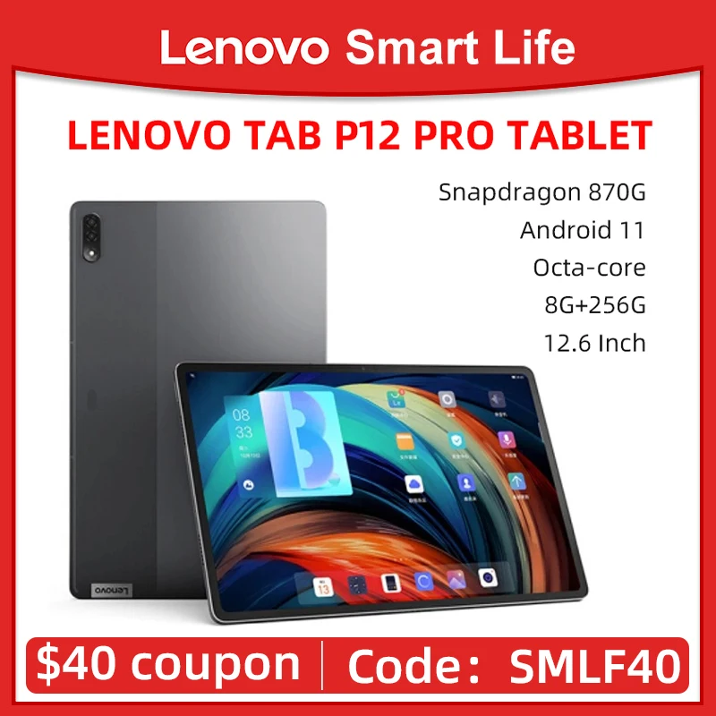 

Original Lenovo Tab P12 Pro 12.6 Tablet WIFI Octa Core Snapdragon 870 8GB 256GB 12.6 inch 2K OLED 10200 mAh Xiaoxin Pad Pro