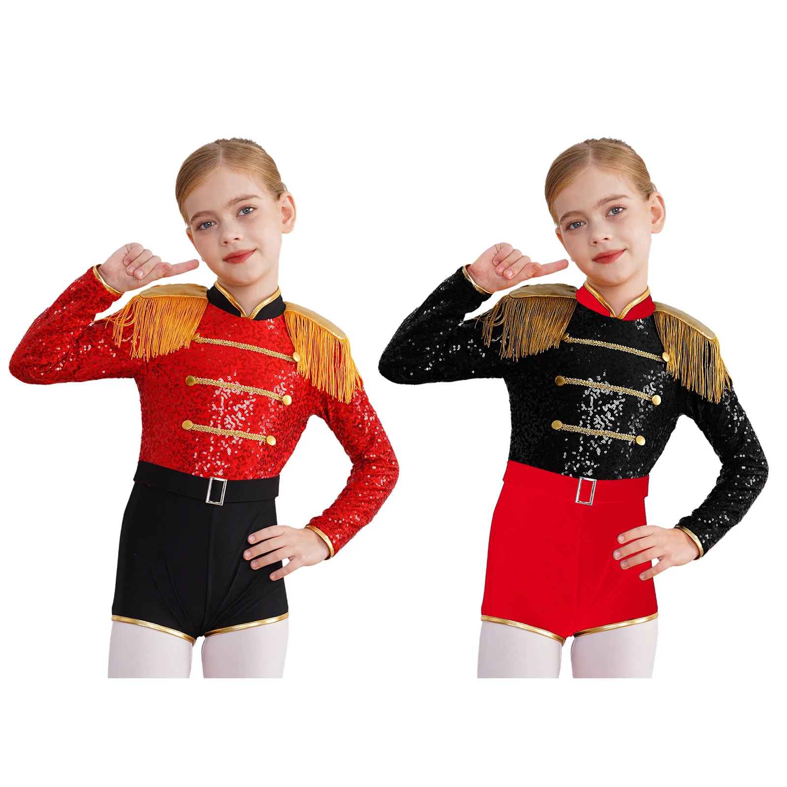 Детский смокинг с блестками Ringmaster комбинезоны барабанная походная группа форма