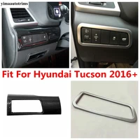 car headlight headlamp light lamp switch button panel frame cover trim for hyundai tucson 2016 2020 abs carbon fiber accessories