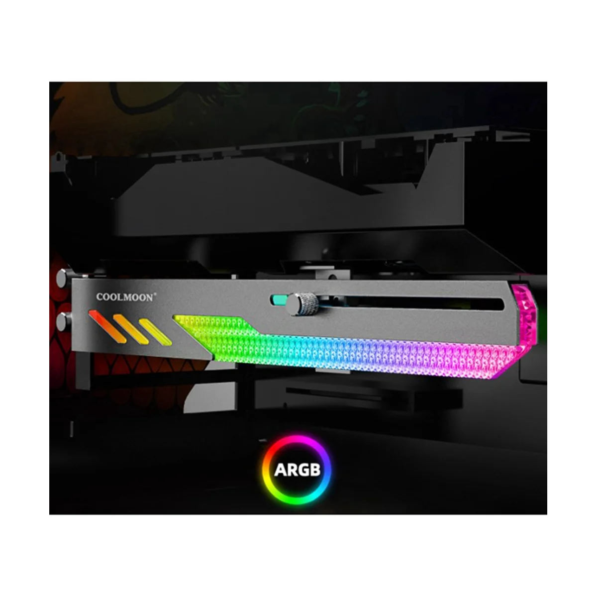 

COOLMOON GT8 Vertical GPU Support Bracket Colorful 5V A-RGB Bracket Computer Graphics Video Card Stand GPU Holder,White