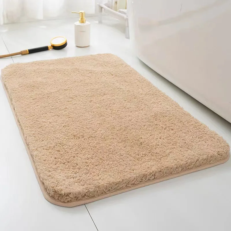 

Imitation cashmere floor mat Bathroom water absorption and anti slip foot mat Bedroom entrance thickened solid color carpet