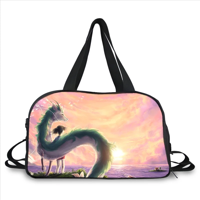 Anime Spirited Away 3D printing fashion trend portable large capacity multi function messenger bag travel bag