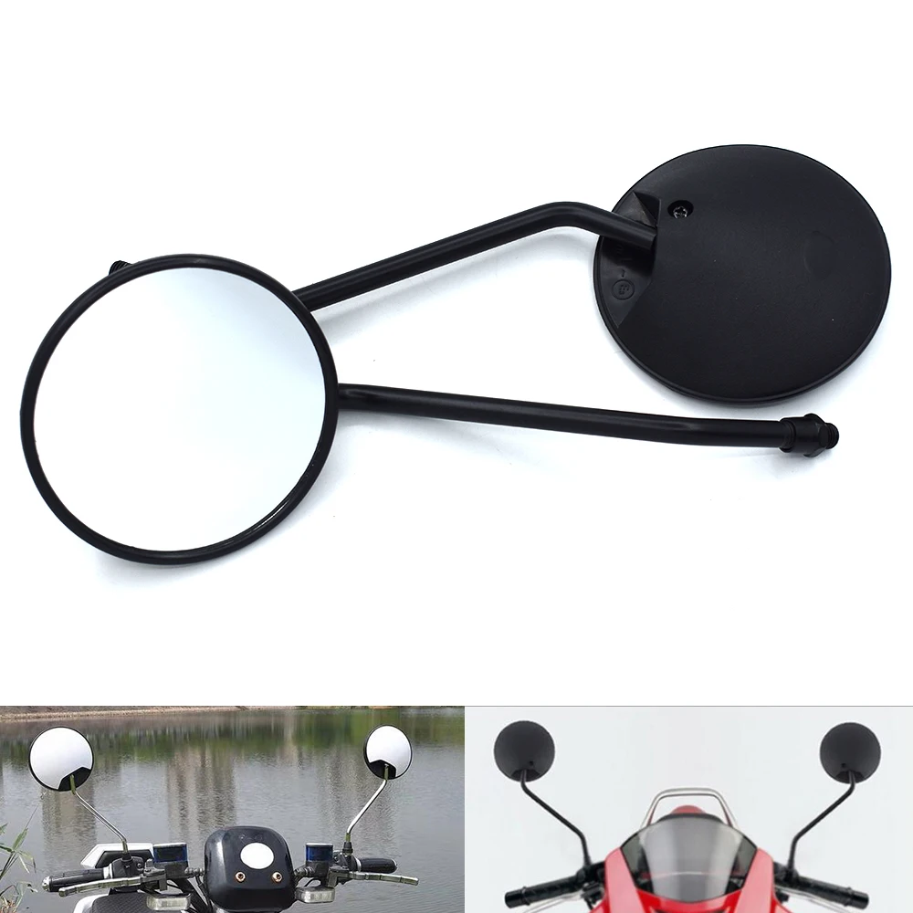 

Universal 10mm Motorcycle Rearview Mirrors Round Mirrors black for kawasaki suzuki honda yamaha KTM Ducati BMW Triumph