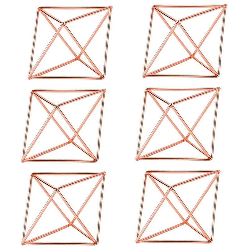 

6 Packs Hanging Air Plant Holder Mini Tabletop Himmeli Decor Geometric Planter Tillandsia Air Fern Hanger Display Stand