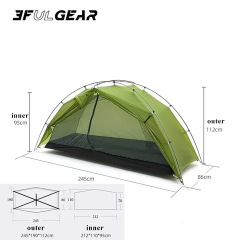 3F UL GEAR Tai Chi 1 Person Но-Си-Ум Палатка 15D