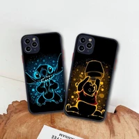 stitch winnie the pooh disney princes phone case for iphone 13 12 11 pro max mini xs 8 7 plus x se 2020 xr matte transparent