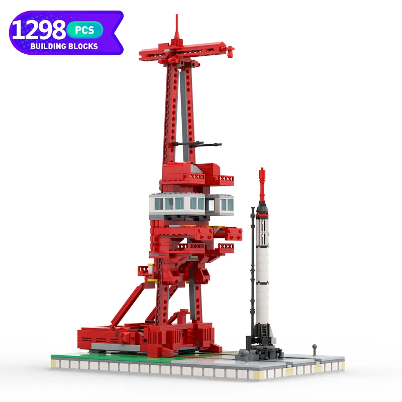 

Moc Space Rocket Launch Tower 1:100 базовый строительный блок Сборная модель военная база высокотехнологичные строительные блоки