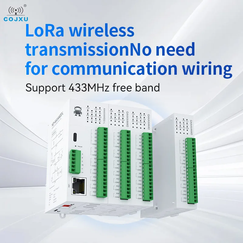 4DI+4AI+4DO LoRa 433MHz Distributed Remote IO Module COJXU M31-AAAX4440G-L RJ45 RS485 Host Modbus 30dBm 10KM
