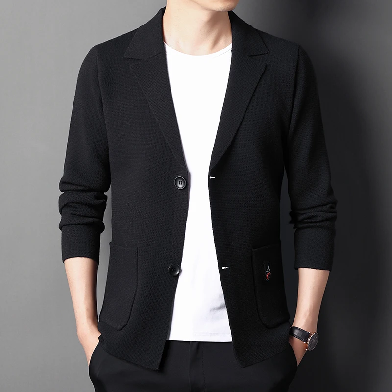 Men's Suit Jacket 2022New Spring / autumn Men's Casual Loose Knit Solid Color Coats High Quality Business Blazer Plus Size 3XL