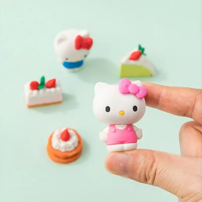 

16 комплектов Sanrio плюшевая Милая мультяшная Милая Клубничная игрушка для торта комбинированная ластик искусственная для девочек подарок на...