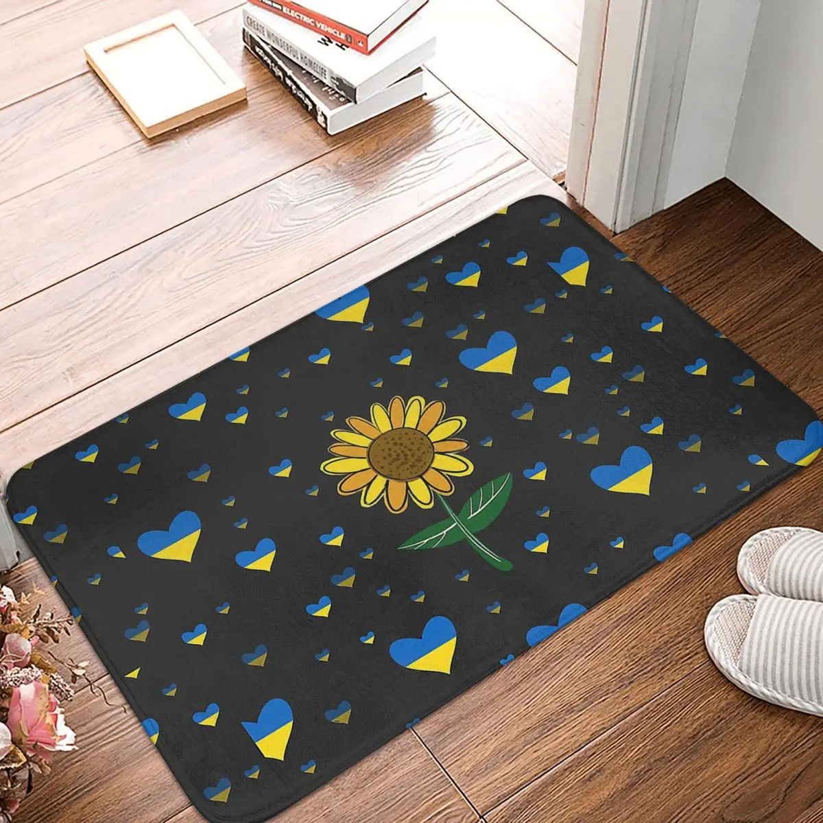 

Украинский коврик для ванной комнаты в виде подсолнухов, фланелевый коврик для входной двери, украшение для дома