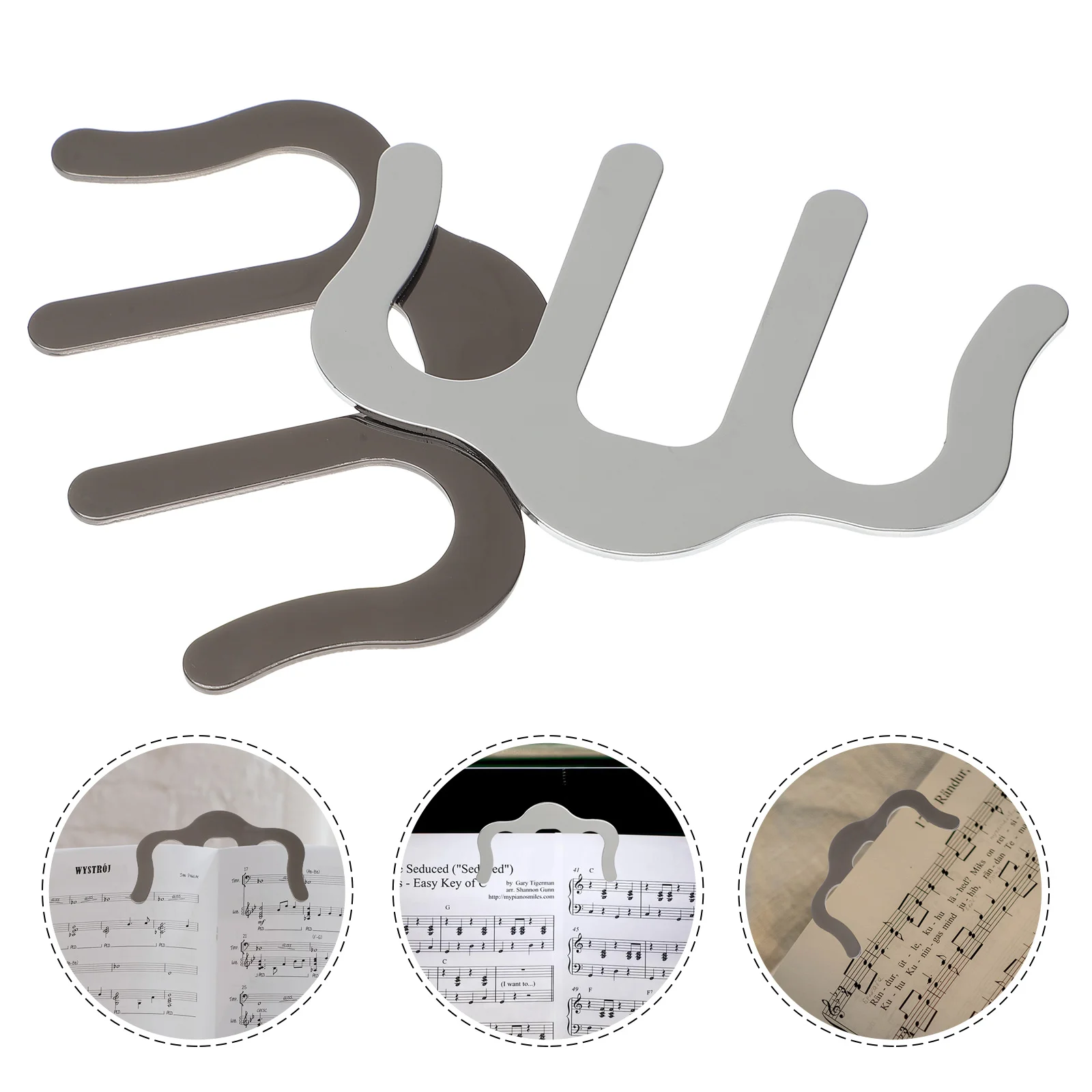 

2pcs Music Paper Holder Clips Music Note Clip Music Stationary Clip Page Holder