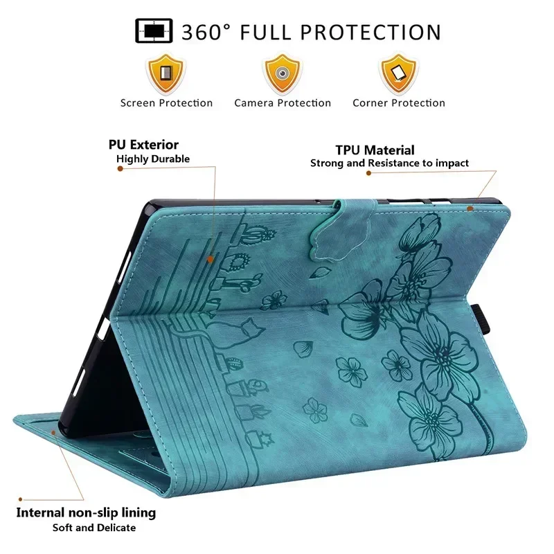 Чехол-кошелек с 3D цветочным и тиснением для Lenovo Idea Tab Pro TB373FU Funda Xiaoxin Pad 2025 12 7 TB375FC Coque