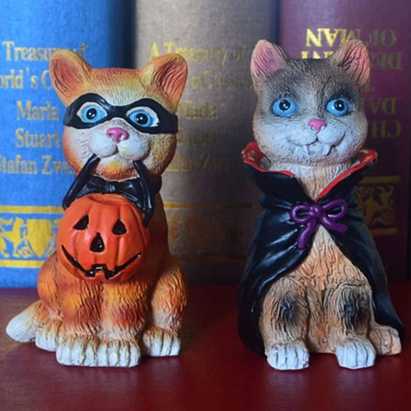 

Halloween Cat Statue Home Decorations Halloween Cat Statue Resin Crafts Funny Desk Halloween Christmas Ornament Decoration Craft