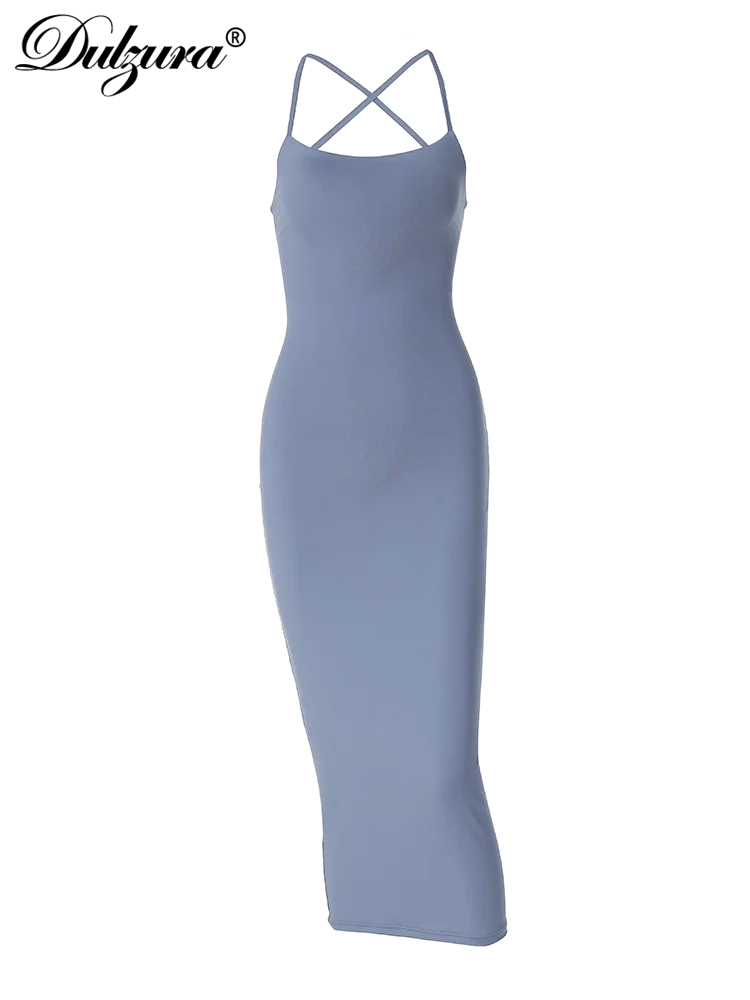 Женское платье-макси с открытой спиной