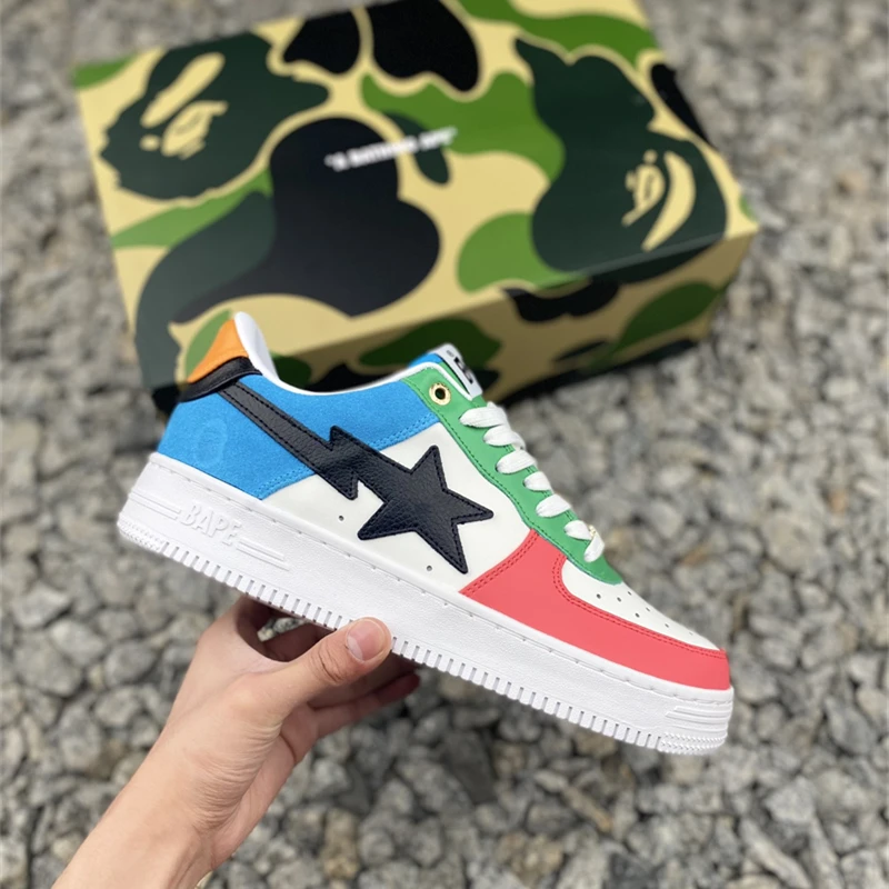 Original A Bathing Ape Sport Sneakers Multicolor Color Skateboarding Shoes Women Running Shoes Men Unisex  Air Max Shoes 36-45