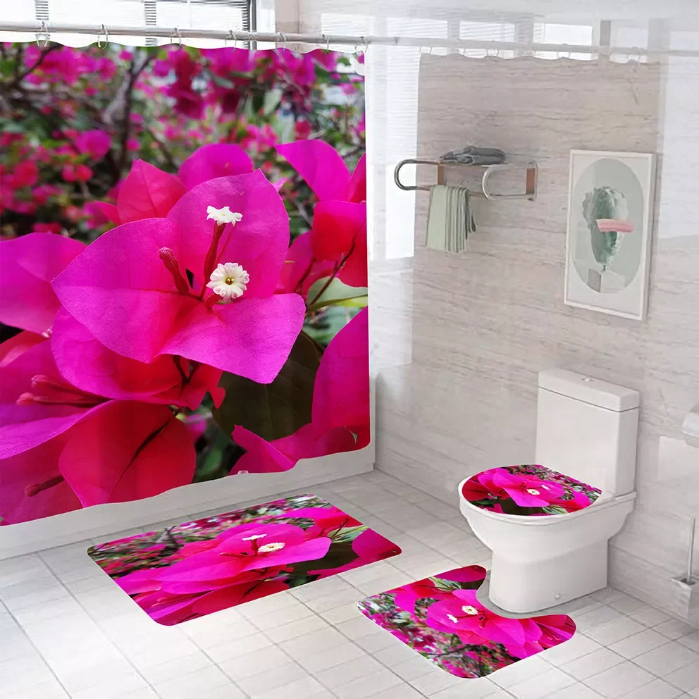 Занавеска для душа из 100% полиэстера с принтом бамбука |