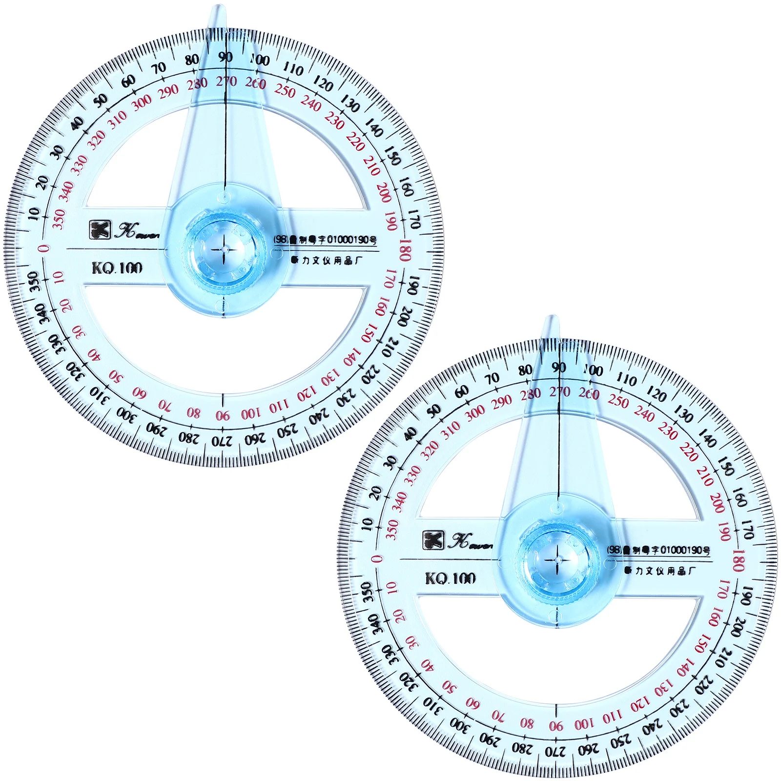 

2Pcs Geometric Rulers Drawing Measuring Template Clear 360 Protractor Scale Drafting Tools for Students School Office