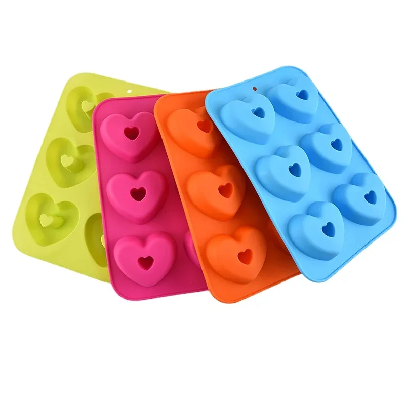 Силиконовая форма для пончиков выпечки в форме сердца и круга блинчиков