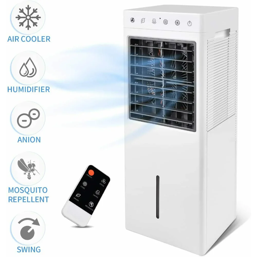 

Вентилятор для охлаждения воздуха с дистанционным управлением, функцией увлажнения и аниона, белый портативный домашний вентилятор для охлаждения воздуха
