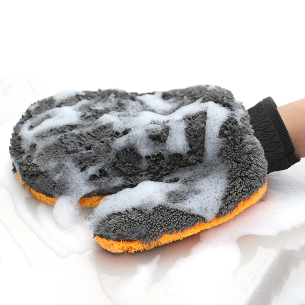 

Care Glove Car Wash Brush 1pc Coral Fleece Multifunctional New Plush Microfibre Super Absorbent Auto Accessories