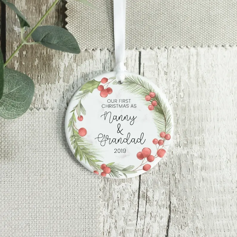 Оригинальное рождественское керамическое украшение для бабушки и дедушки