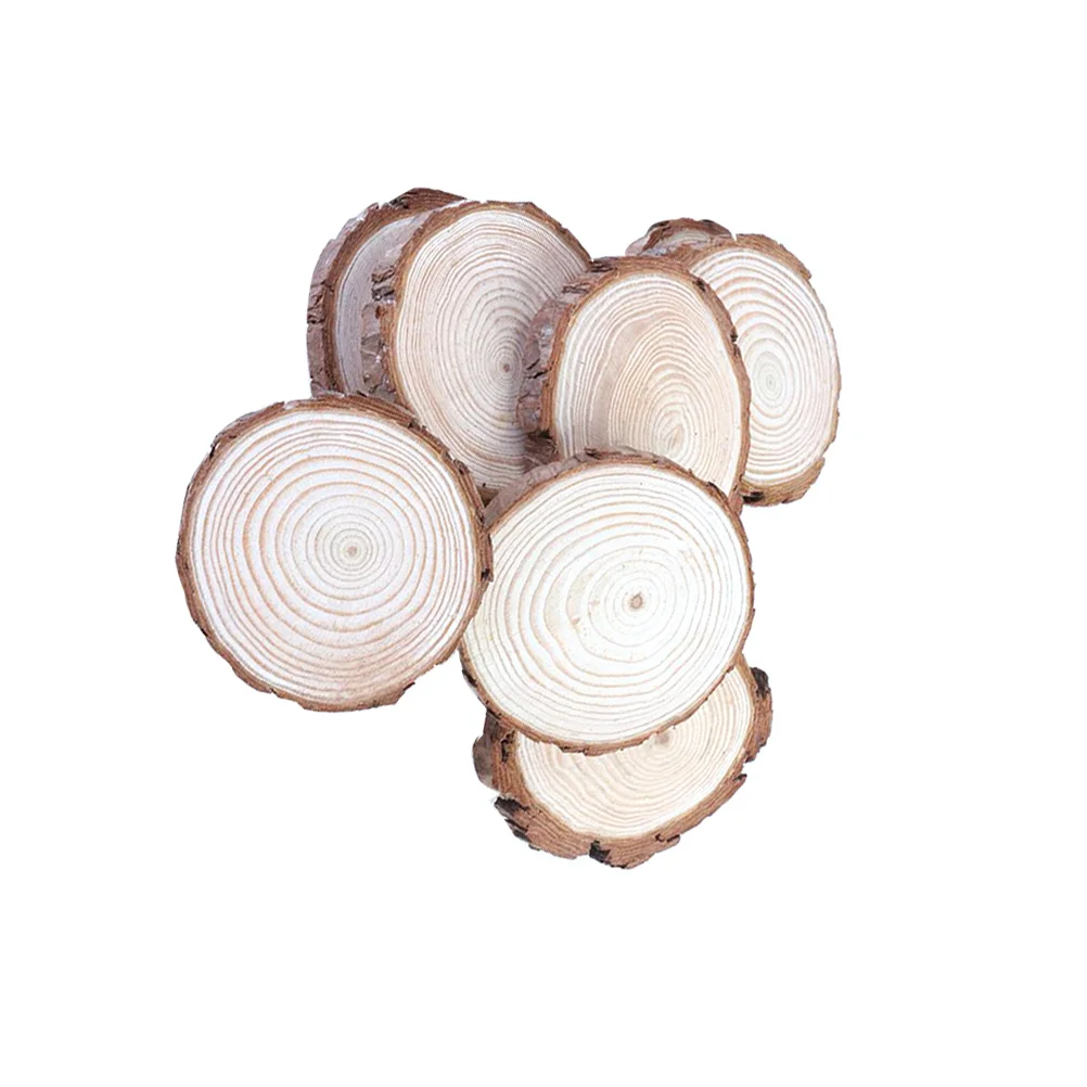 

DIY Crafts Home Decor for Circles Unfinished Natural Portable 10PCS