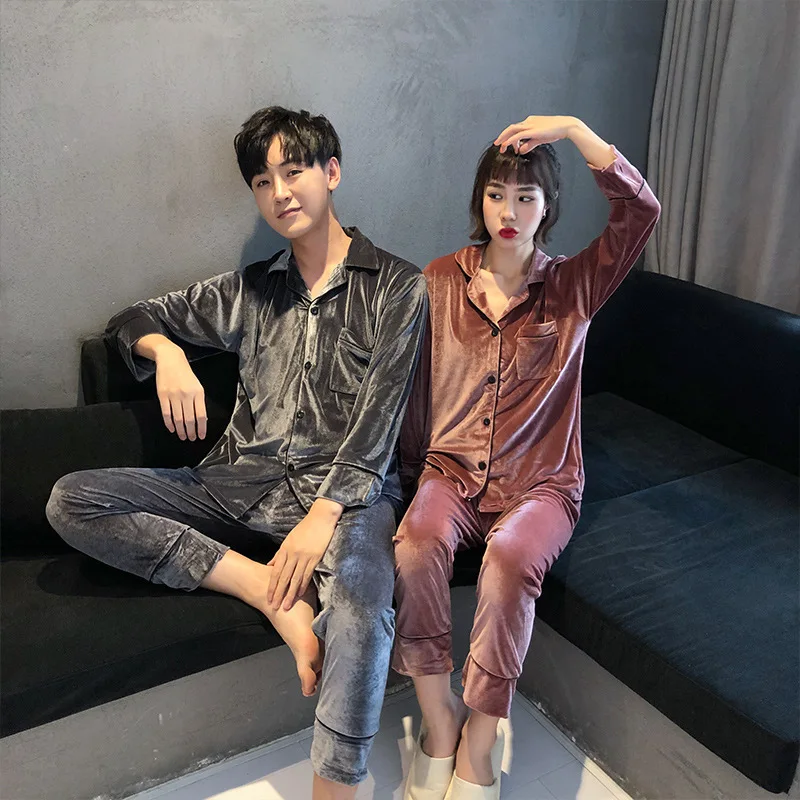 Pajamas For Men Winter Velvet Warm Luxury Couple Pyjamas Home Clothes Suit Pijama Women Men Christmas Large size Pajama Sets