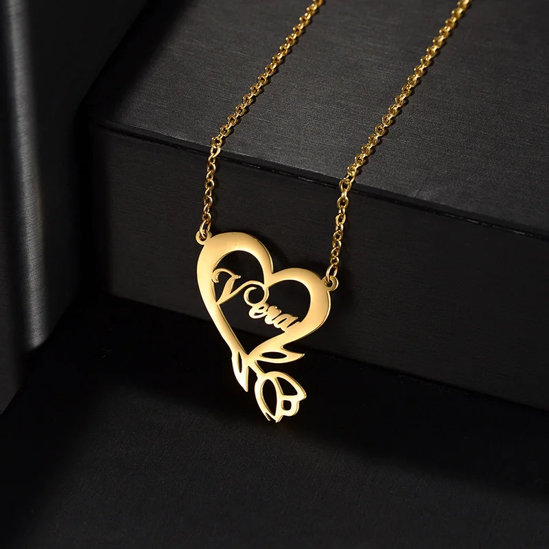 Индивидуальное ожерелье Nextvance с именем на заказ кулон из нержавеющей стали в виде