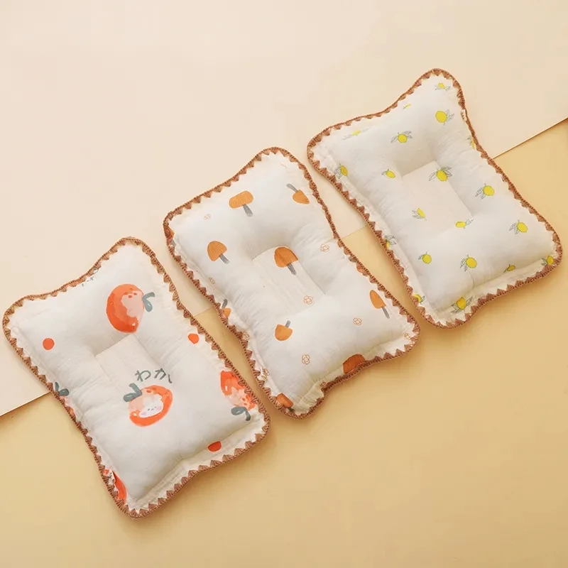 

Rectangle Cotton Gauze Baby Pillow Four Seasons Breathable Sweat-absorbent Children's Pillow Cartoon Newborn Shaping Pillow