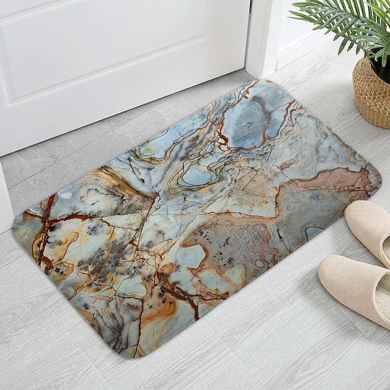 

Carpet Entrance of House Soft Marble Texture Rug for Bedroom Non Slip Sleeping Room Foot Mat Modern Home Decoration Room Rug
