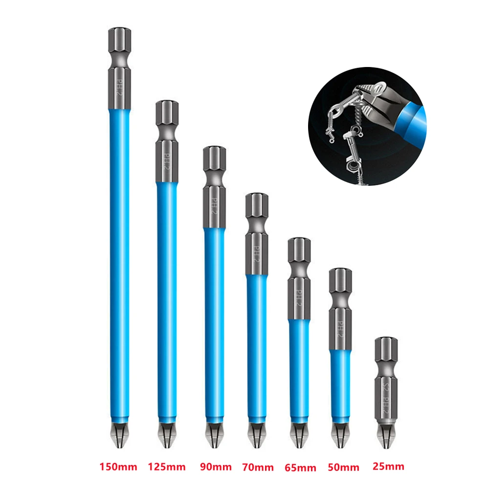 

Electric Screwdriver Bits, Magnetic Hex Shank, Phillips Cross, Anti-Slip Screwdriver Head, Drill Bit, Hand Tools, 25mm-150mm, 7P