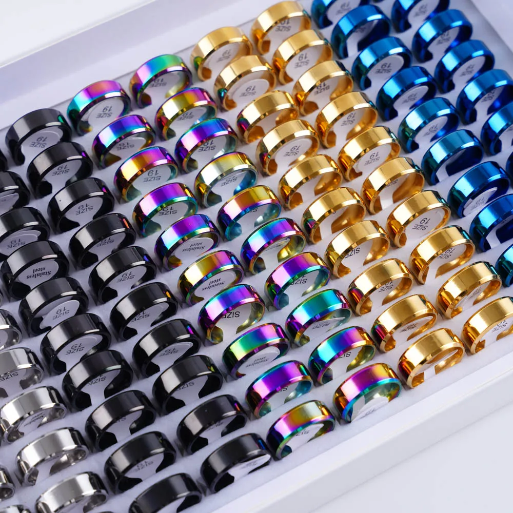 

10 шт./партия, мужские и женские кольца из нержавеющей стали