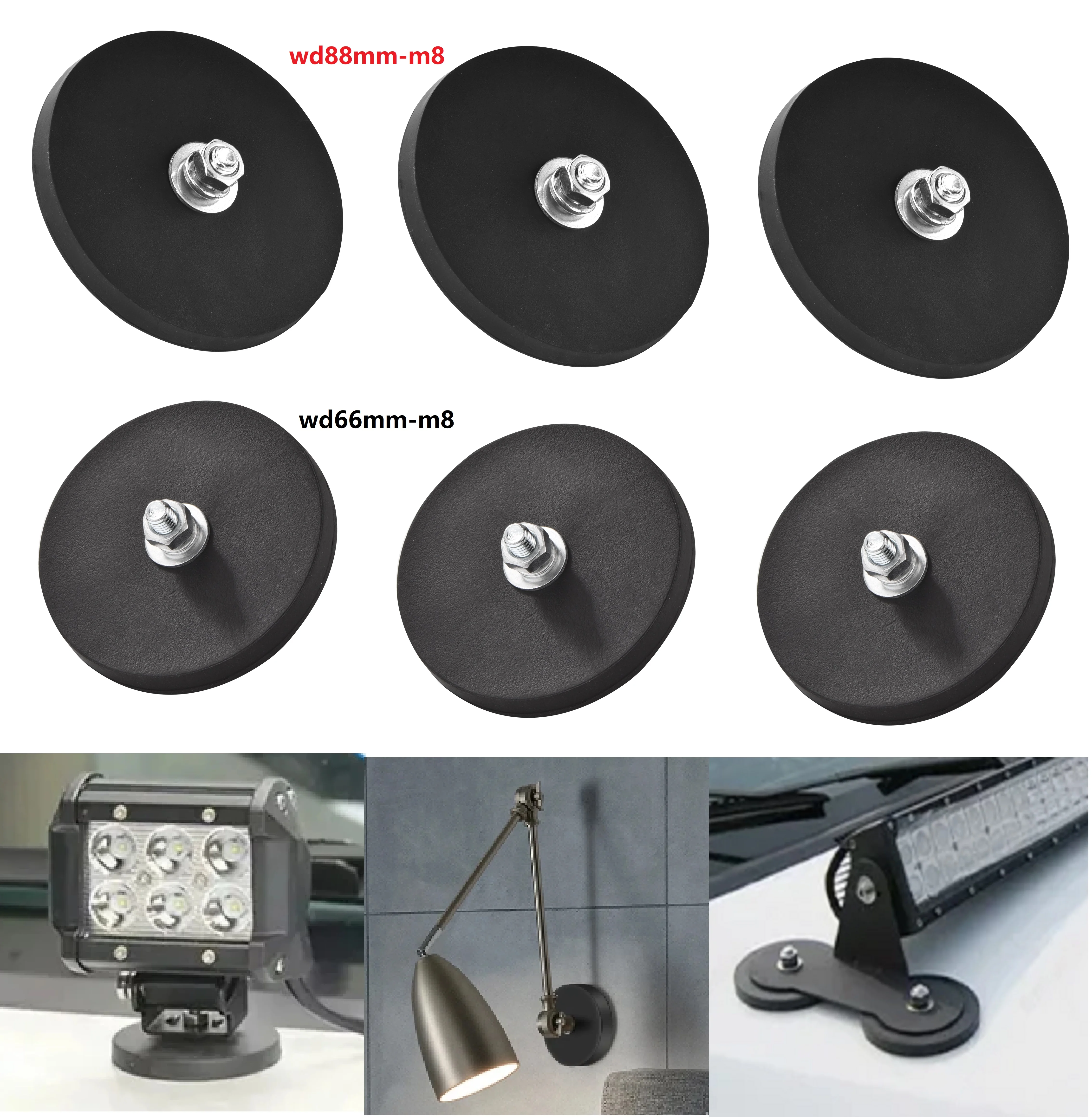 

Магниты неодимовые 52 шт., 66/88 мм, с резиной и резьбой