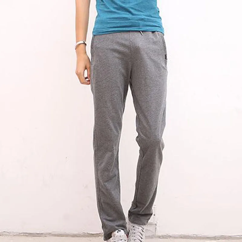 NEW 2022 Spring Summer Men\'s Casual Pants Students City Zipper Pocket Elastic Waist Stretch Men Sweatpants Feet Long Trousers