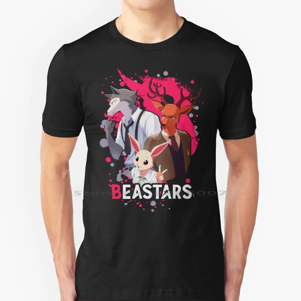 

Beastars T Shirt 100% Cotton Louis Season 2 Juno Anime Manga Red Stag Deer Rabbit Jack Dog Wolf Romance Ship Couple Pairing