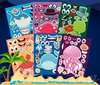 24 diy jigsaw puzzle stickers game for kids cartoon sea animals assembling puzzle stickers kids educational toys boys girls gift