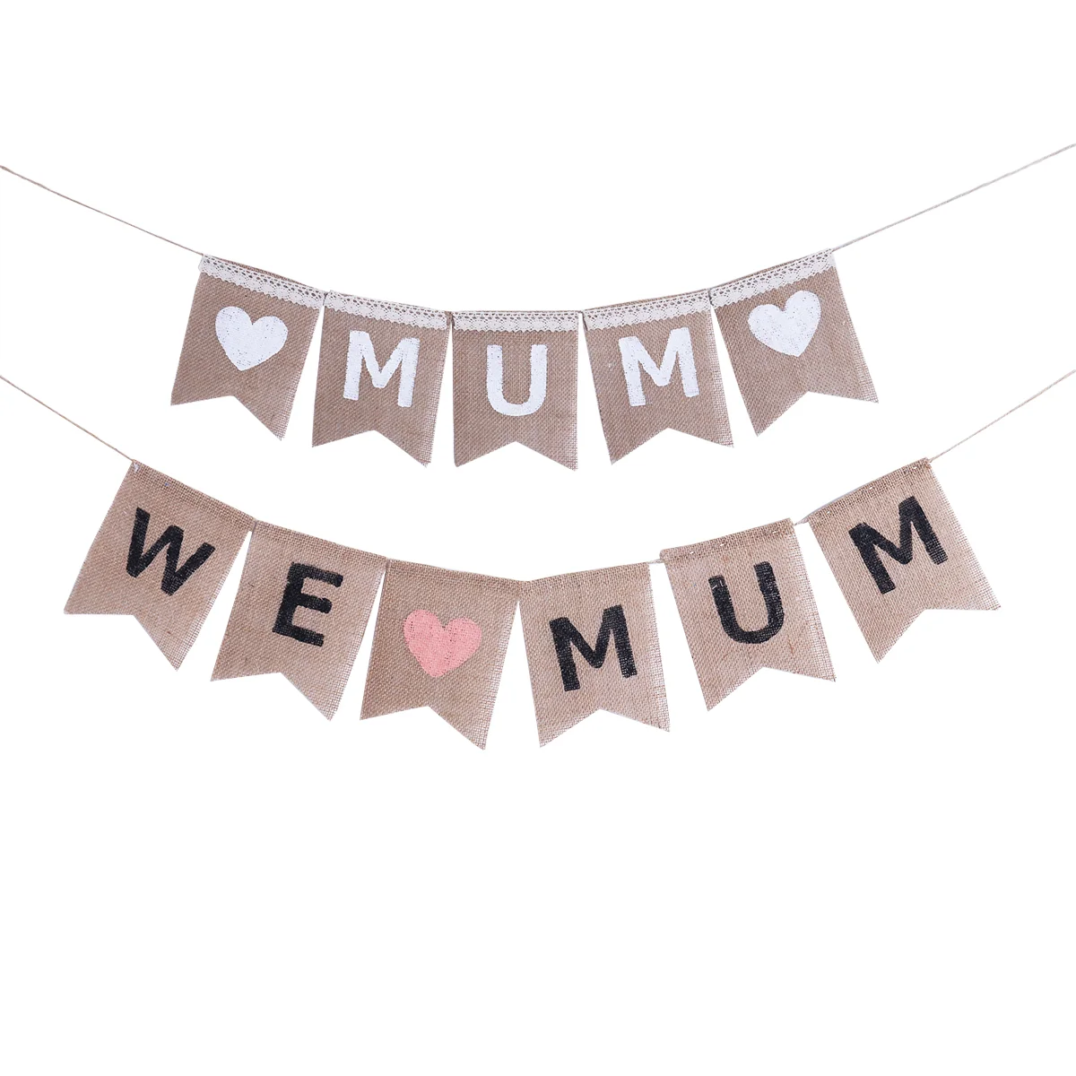 

1pc Banner Stylish Fashion Mother's Day Banner Party Banner Swallow-tailed Burlap Flags Banner Decoration