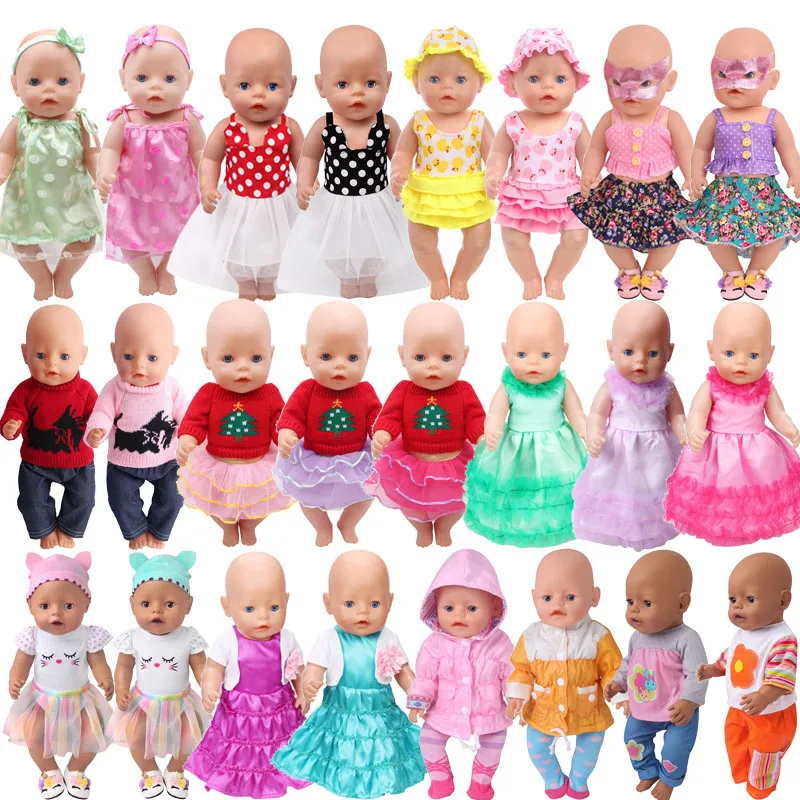 

New Twins Sisters Suit Doll Clothes Wear For 43cm Born Baby Doll 17 Inch Reborn Babies Dolls Clothes(only sell clothes）