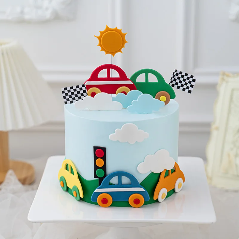 Fondant Cake Decorating Cookie Embosser Mold Cartoon Car Tractor Train Shaped Biscuit Pastry Stamp Hand Press For Baking Tools