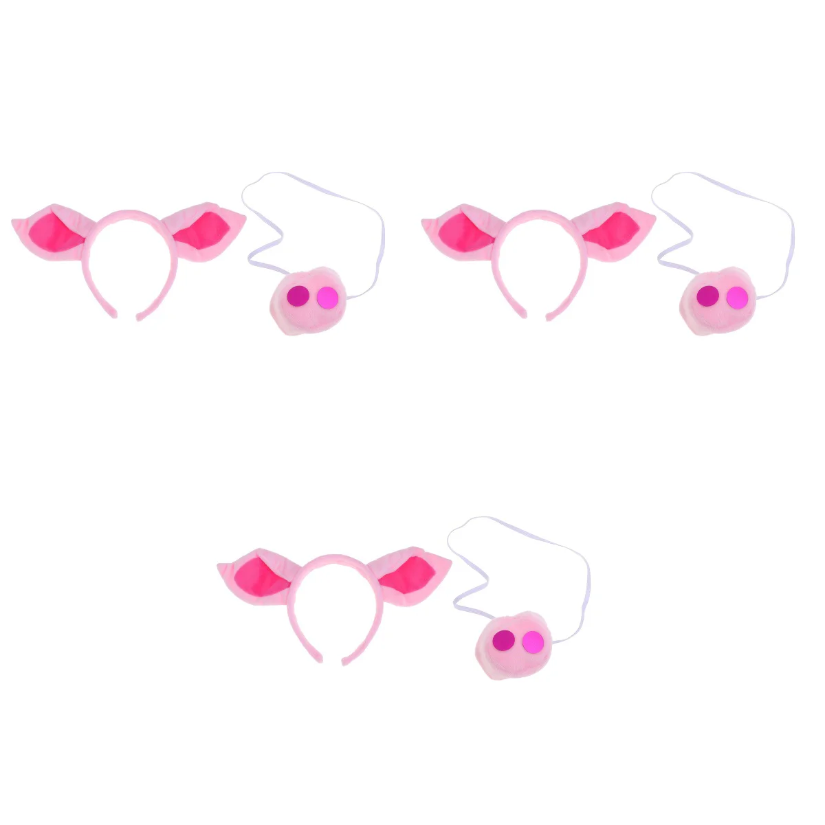 

3 Sets Children Party Supplies Hair Loop Pig Costume Suit Ear Animal Headband Kids