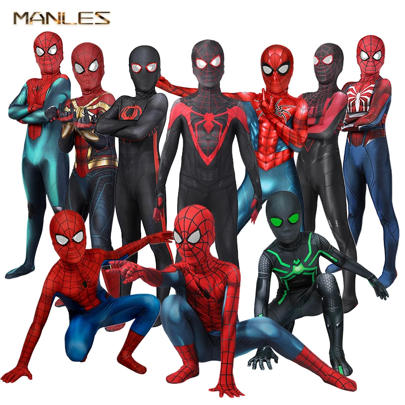 

Spiderman Costume Full Line Spiderman Cosplay Costume Children Birthday Gifts Halloween Christmas Party Superhero