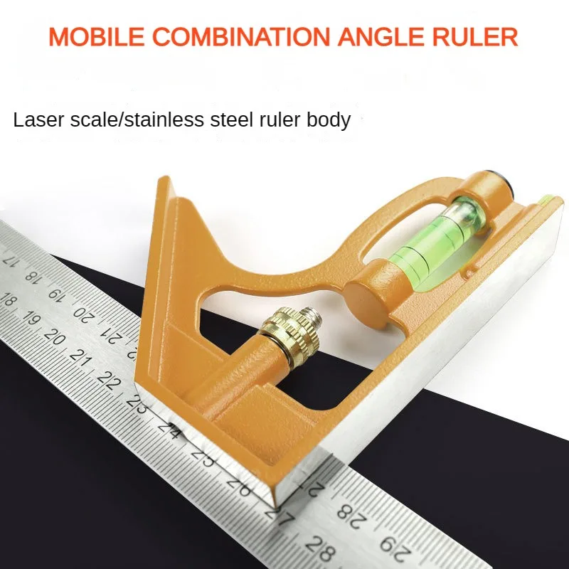 

Woodworking Special Angle Ruler Movable Angle Ruler 90 Degrees Stainless Steel Straightedge Multifunctional Industrial Use