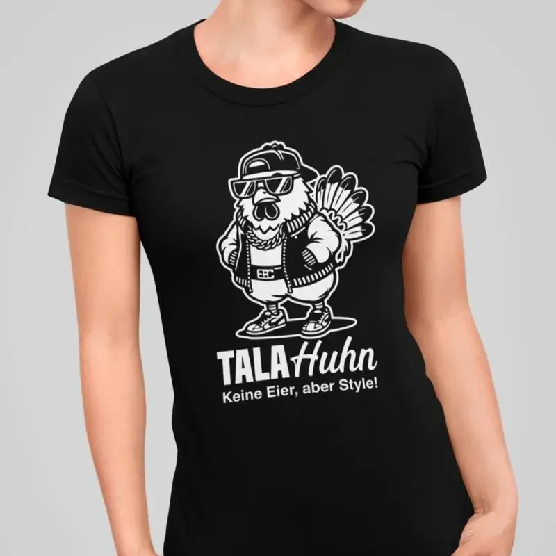 Фото TalaChicken Без яиц, но с характером Tala Chicken Talahon Забавная женская футболка №1
