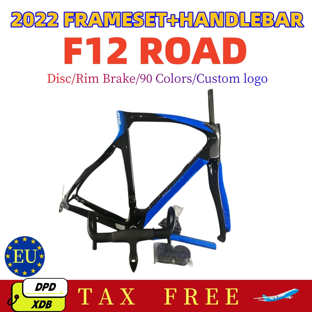 

F12 рамка T1100 1K глянцевый дорожный диск/обод тормоза карбоновая рама + руль сине-черный 90 цветов 10 размеров