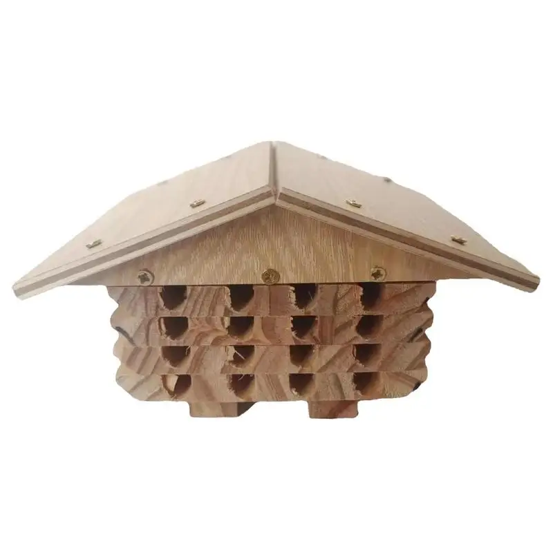 

Wooden Bee Hive Handmade Natural Elderberry Bee Hotel Hanging Insect Hotels For Pollinator Bees Ladybugs Carpenter Bee House