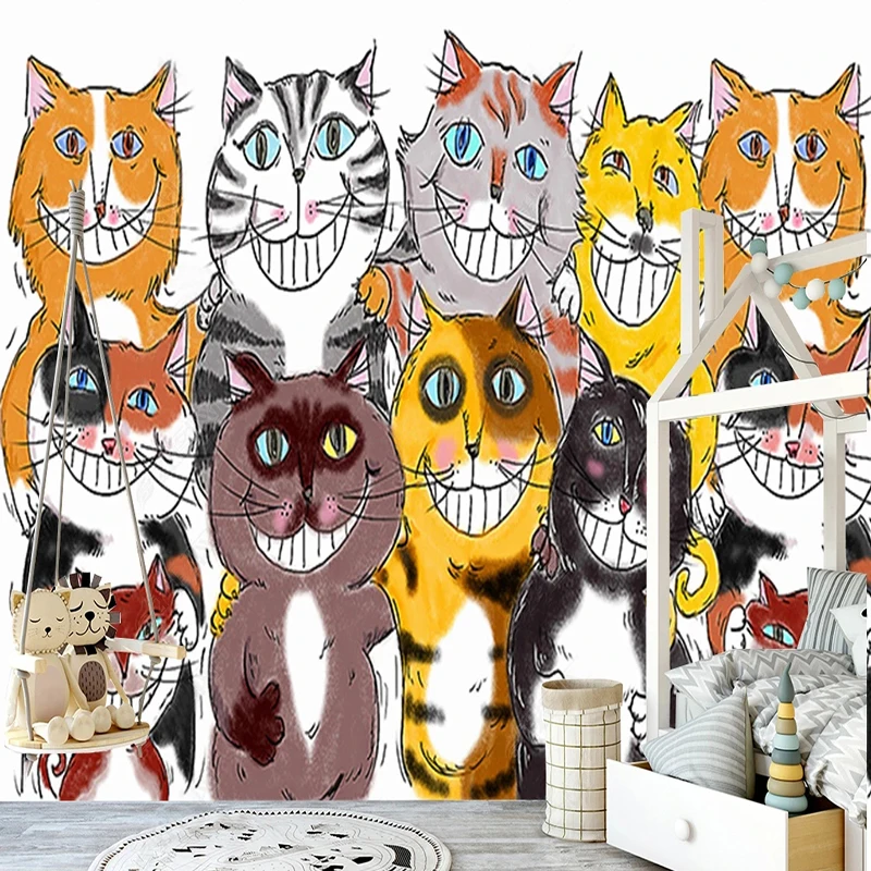 

Custom Modern Personality Creative Cute Cat 3D Wallpaper Mural For Children Room Living Room Sofa TV Backdrop Wall Home Decor 3D