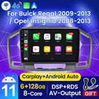 Автомобильный радиоприемник 6G + 128 ГБ Android 11 DSP стерео для Buick Regal для Opel Insignia 2008 2009-2013 мультимедийный видеоплеер навигация GPS