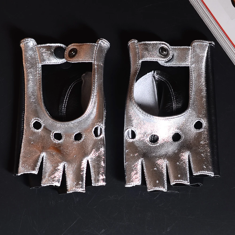 Мужские перчатки из натуральной кожи без подкладки двусторонние кожаные