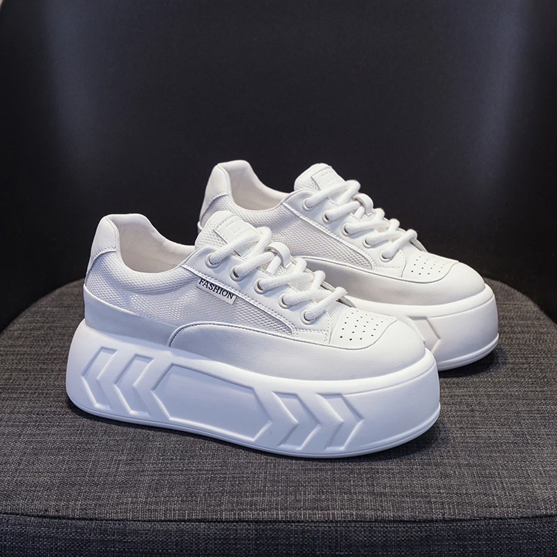 Leather Casual Sneakers Ladies Flats Luxury Designer Shoes for Women 2023 Summer High Heels Tennis Chic Elegant Athletic Shoe 33